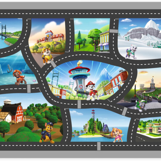 Nickelodeon Obojstranná penová podložka, Paw Patrol, Zámok/Cesta, 80x120cm