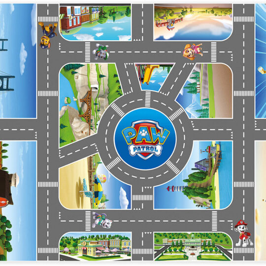 Nickelodeon Obojstranná penová podložka, Paw Patrol, Modrá/Mestá, 80x120cm