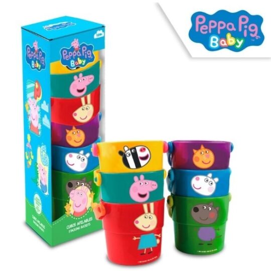 Kids Euroswan Pyramídová skladačka z vedierok, Peppa Pig