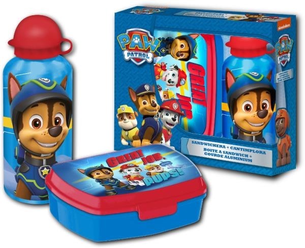 Kids Euroswan Sada hliníkovej fľaše na vodu + box na jedlo, Paw Patrol