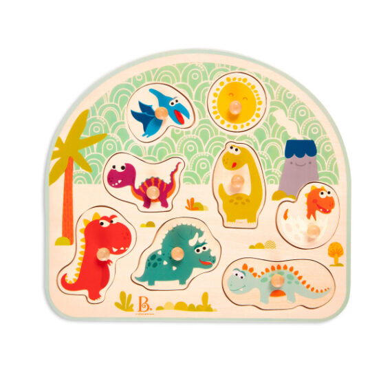 B.TOYS Puzzle drevené s úchytmi Dinosaurus