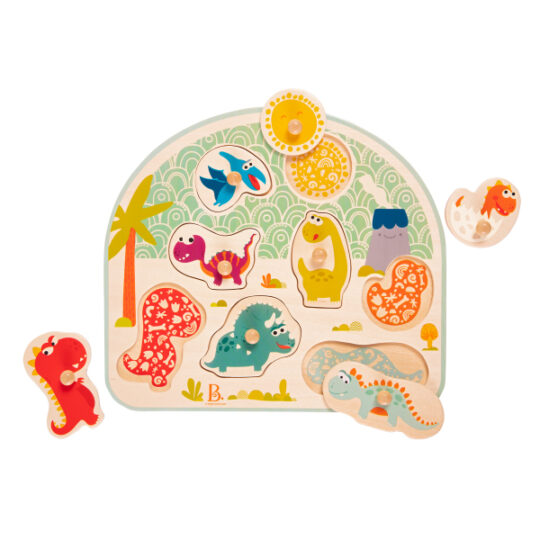 B.TOYS Puzzle drevené s úchytmi Dinosaurus