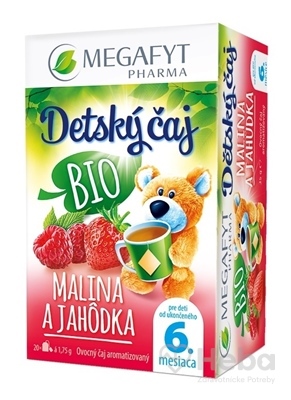 MEGAFYT Detský čaj BIO MALINA A JAHÔDKA