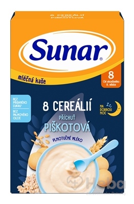 Sunar mliečna KAŠA 8 CEREÁLIÍ Na dobrú noc