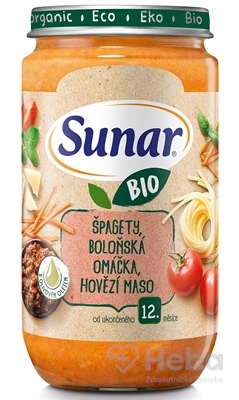 Sunar BIO príkrm ŠPAGETY, OMÁČKA, HOVÄDZIE MÄSO