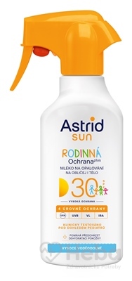 ASTRID SUN Rodinné mlieko na opaľovanie OF 30