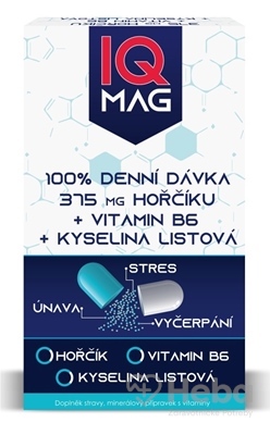 IQ MAG HORČÍK 375 mg+Vitamín B6+Kyselina Listová