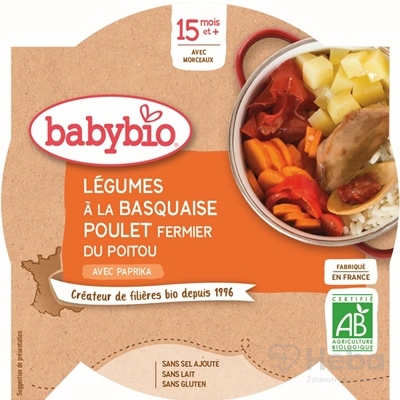 BabyBIO Zelenina s baskickým kuraťom a ryžou