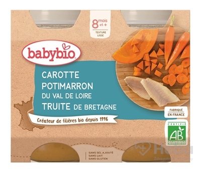 BabyBIO Mrkva a tekvica s pstruhom