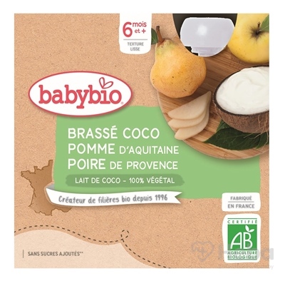 BabyBIO Brassé Kokosové mlieko jablko a hruška