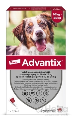Advantix Spot-on pre psy od 10 do 25 kg