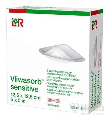 Vliwasorb sensitive Krytie na rany 12,5x12,5 cm