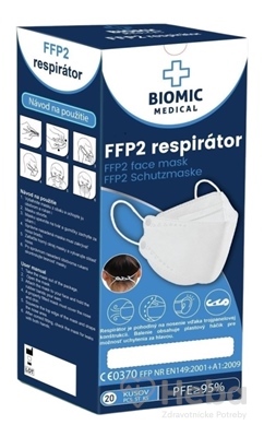 BIOMIC Respirátor FFP2, 3-panelový
