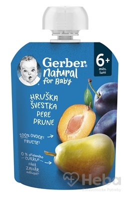 Gerber Natural Kapsička Hruška a slivka