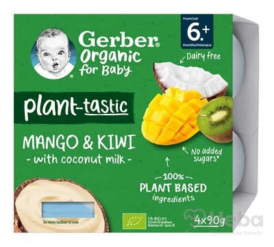 Gerber Organic Rastlinný dezert Mango a kiwi