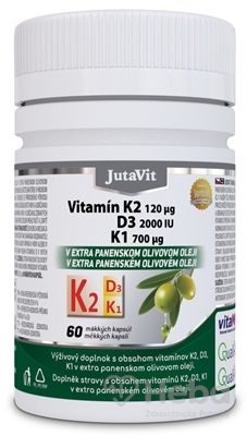 JutaVit Vitamín K2 120 µg, D3 2000 IU, K1 700 µg
