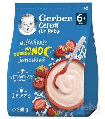 Gerber Cereal Mliečna KAŠA Dobrú noc Jahodová