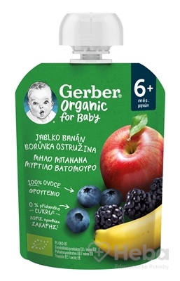 Gerber Organic Kapsička Jablko, banán, čučoriedka