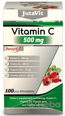 JutaVit Vitamín C 500 mg + D3 400 IU + Zinok 15 mg