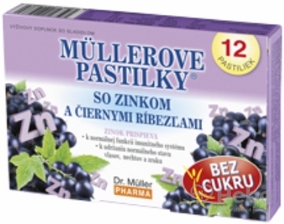 MÜLLEROVE PASTILKY SO ZINKOM A ČIERNYMI RÍBEZĽAMI