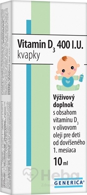 GENERICA Vitamin D3 400 I.U. kvapky