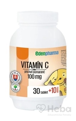 EDENPharma VITAMÍN C 100 mg príchuť pomaranč