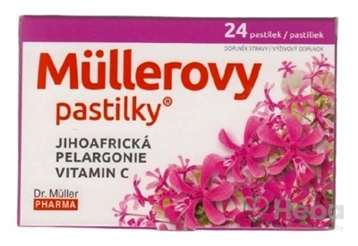 MÜLLEROVE pastilky Juhoafrická PELARGÓNIA, VIT. C