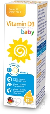 Vitamín D3 baby kvapky 400 IU - Sirowa