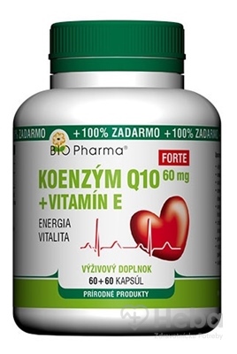 BIO Pharma Koenzým Q10 60mg+Vit.E Forte
