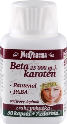 MedPharma BETAKAROTÉN 25.000 m.j.+Pantenol+PABA