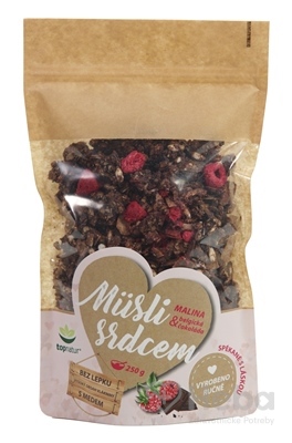 topnatur Müsli srdcom MALINA & Belgická čokoláda