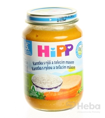 HiPP Príkrm BIO Mrkva s ryžou a teľacím mäsom