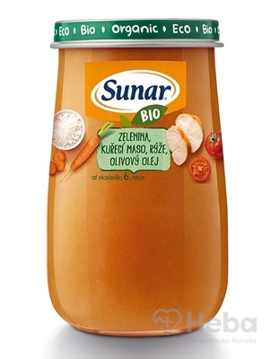 Sunar BIO príkrm ZELENINA, KURACIE MÄSO, RYŽA