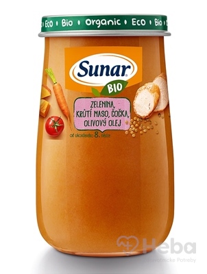 Sunar BIO príkrm ZELENINA, MORČACIE MÄSO, ŠOŠOVICA