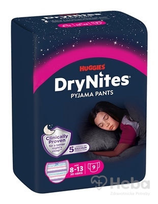 HUGGIES DryNites L pre dievčatá (8-13 rokov)
