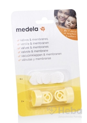 MEDELA 2 ventily vr. 6 bielych membrán