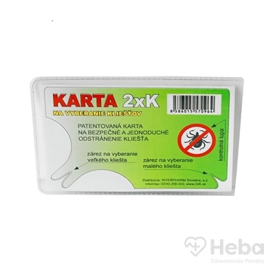 KARTA 2xK NA VYBERANIE KLIEŠŤOV
