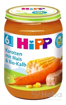 HiPP Príkrm BIO Mrkva s kukuricou a teľacím mäsom