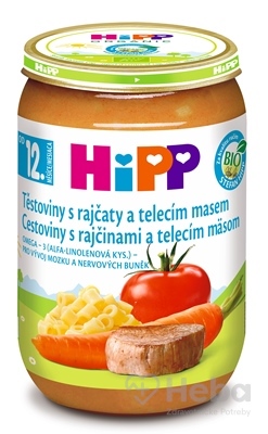 HiPP BIO Cestoviny s rajčinami a teľacím mäsom