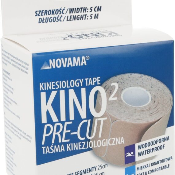 NOVAMA KINO2 PRE-CUT Predstrihaná kineziologická páska 5cmx5m/so segmentami 25cm, telová