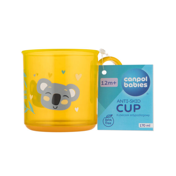 CANPOL BABIES Hrnček protišmykový Exotic animals - žltý, 170 ml