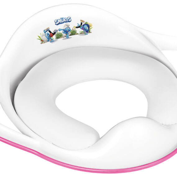 MALTEX Redukcia na WC s úchytmi mäkká Šmolkovia - Pink