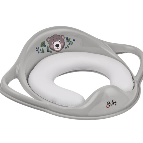 MALTEX Redukcia na WC s úchytmi mäkká The Nature Buddies Medveď - Grey