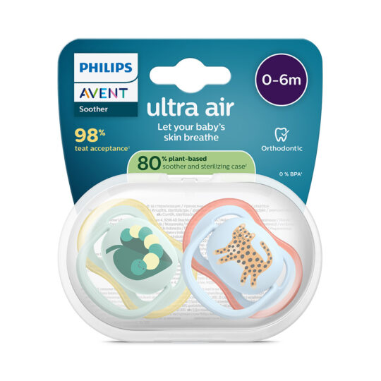 Philips AVENT Cumlík Ultra air modrá/zelená 0-6m obrázok chlapec 2ks