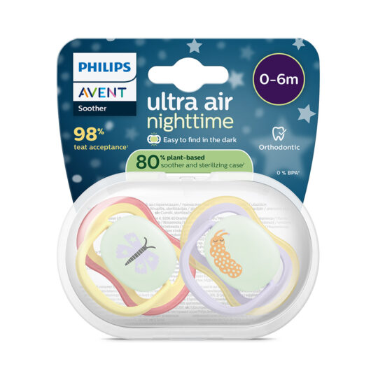Philips AVENT Cumlík Ultra air nočný 0-6m dievča 2ks