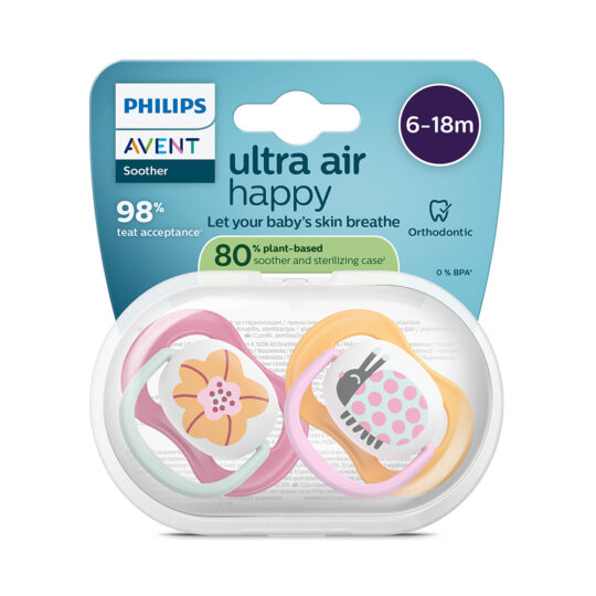 Philips AVENT Cumlík Ultra air obrázok 6-18m dievča 2ks