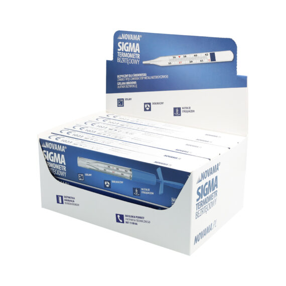 NOVAMA SIGMA Bezortuťový teplomer v puzdre, displej 12 ks