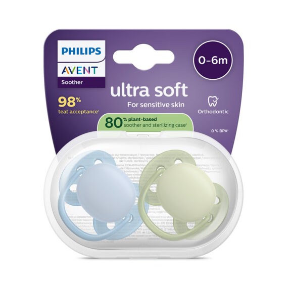 Philips AVENT Cumlík Ultrasoft Premium 0-6m chlapec 2 ks