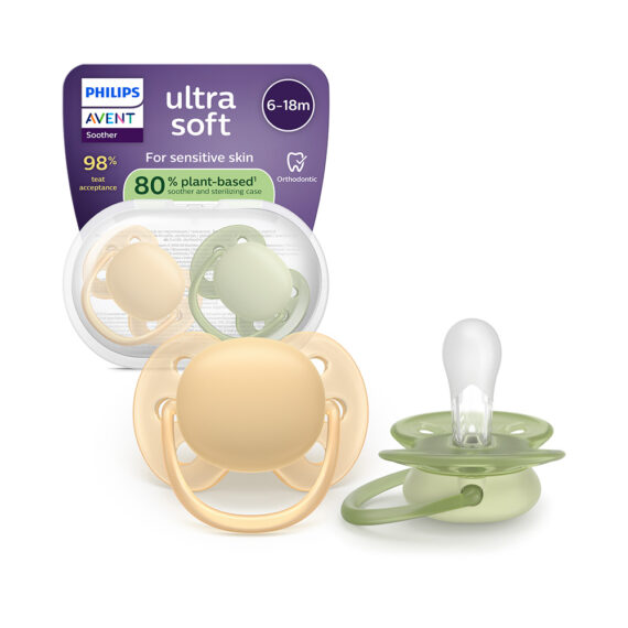 Philips AVENT Cumlík Ultrasoft Premium neutral 6-18m 2 ks