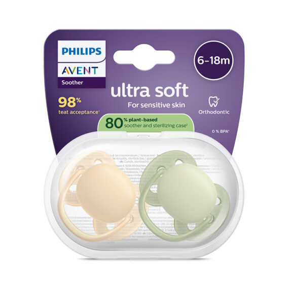 Philips AVENT Cumlík Ultrasoft Premium neutral 6-18m 2 ks